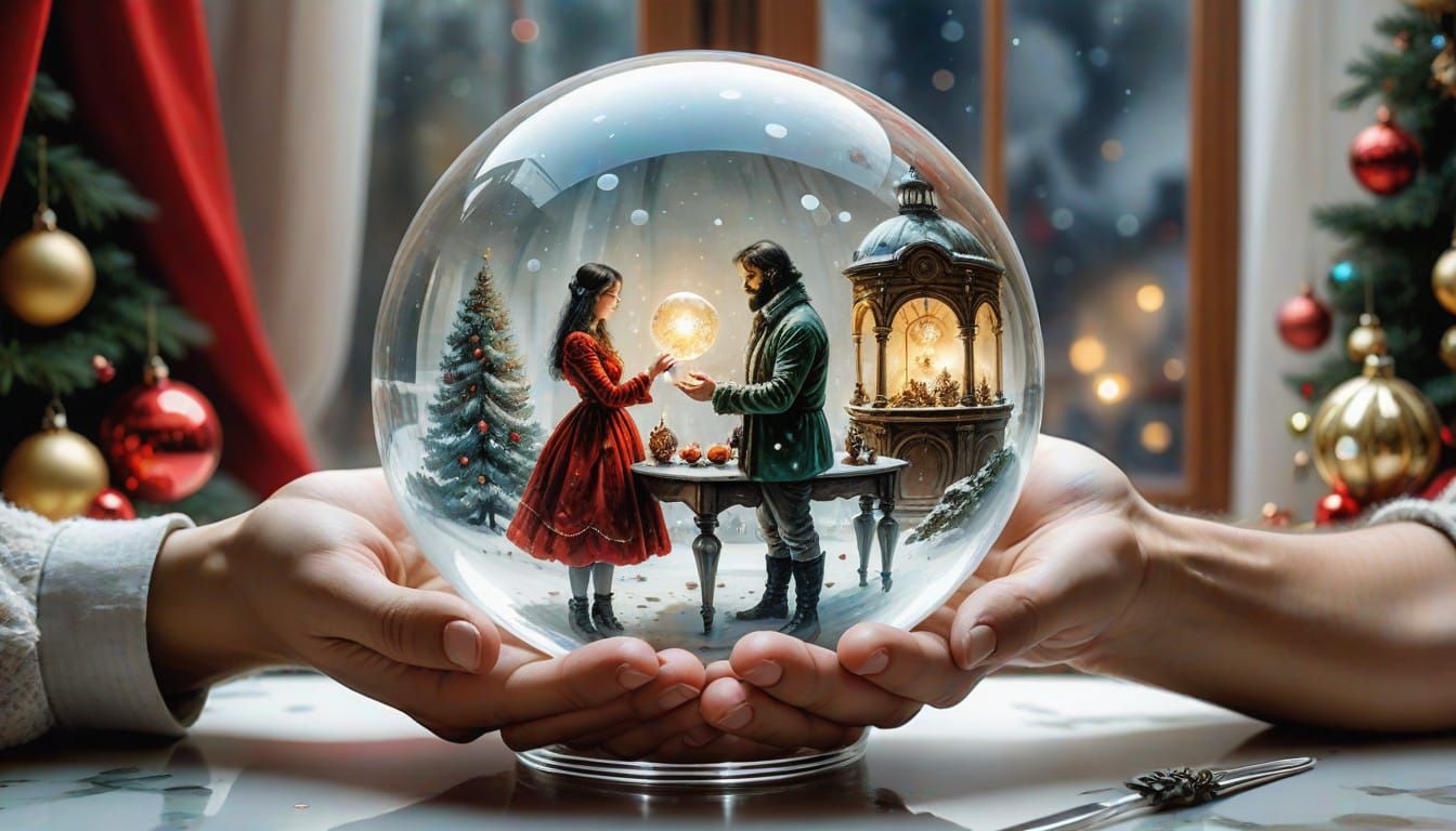 Ethereal Double Exposure Christmas Celebration