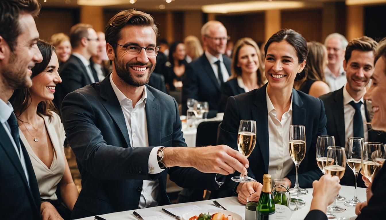 Lawyers Socializing at Modern Conference Event