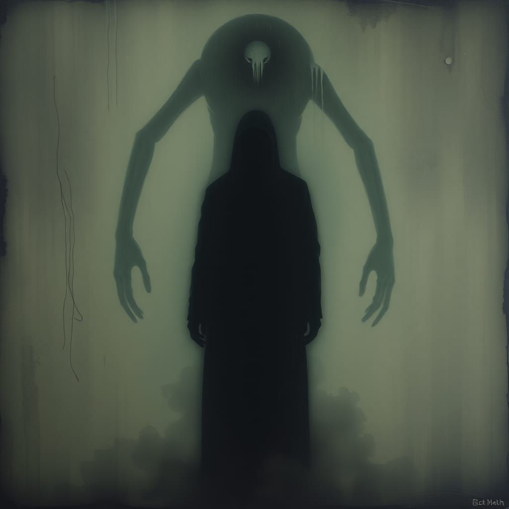 Eerie Figure in Dark Symbolic Surrealism