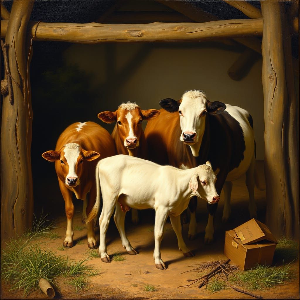 Farm Animals in Realist Style