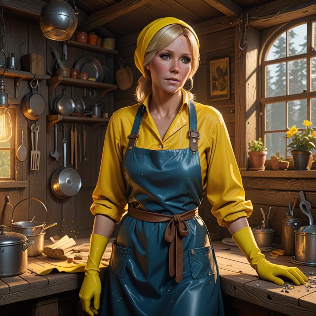 Agnetha Fältskog as a Humble Charwoman in a Cozy Cottage