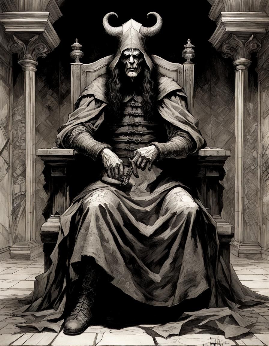 Leonardo da Vinci/Horror/baroque ;
 "This (ungodly:1.5) jester:1.2) of occult is taking hold IMAX (infused me:1.3)." 
Ar...