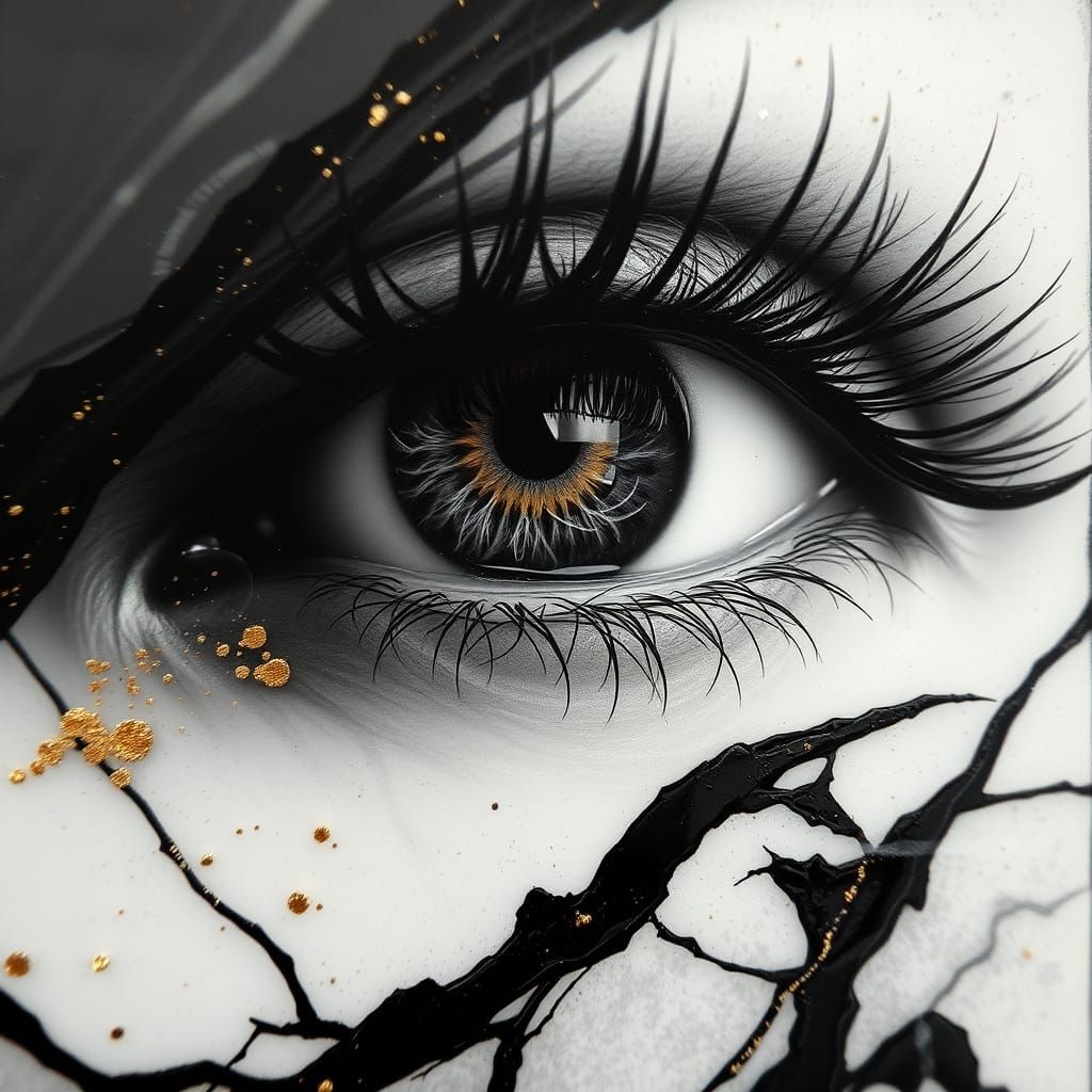 Ethereal Eye in Gold and Ebony Charcoal