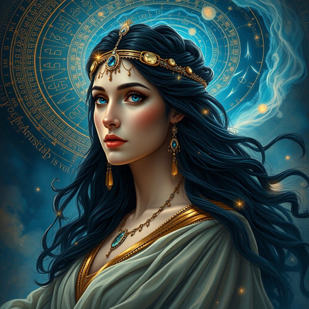 Ancient Greek-Egyptian Beauty Embodies Timeless Wisdom in Ce...