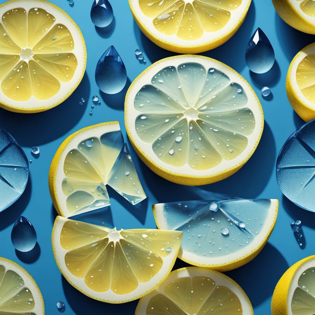 Surreal Blue Lemon with Crystal Interior