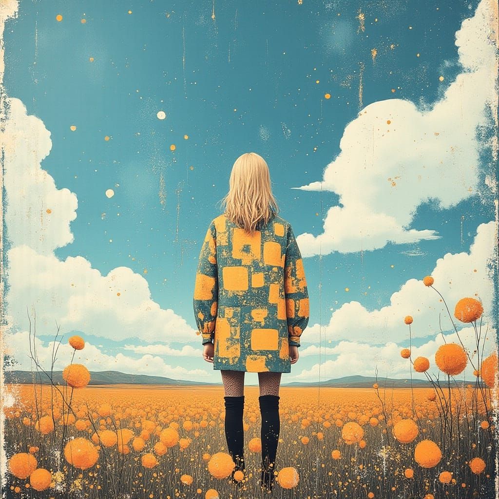 Gingham Dreamscape Outfit in Vibrant Retro Style