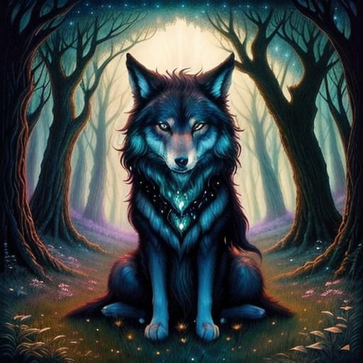 Enchanted Forest: The Old Magic Wolf