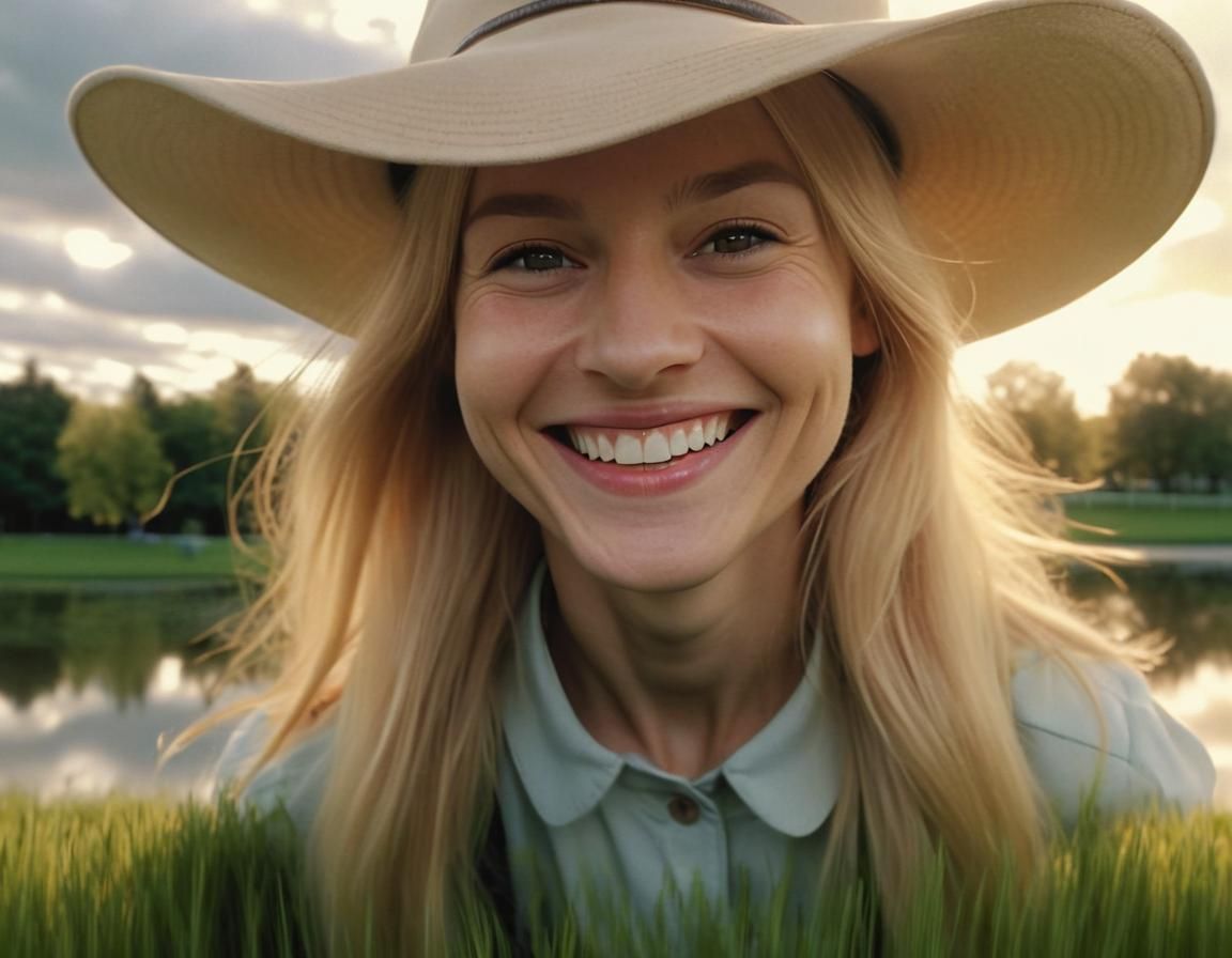 Woman Jumps on Bridge: Renaissance Chiaroscuro Oil Painting