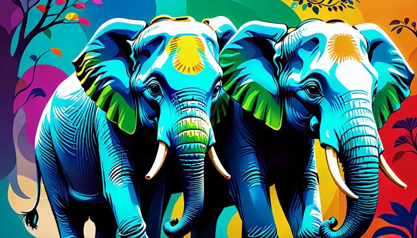 Majestic Elephants: A Digital Art Exploration