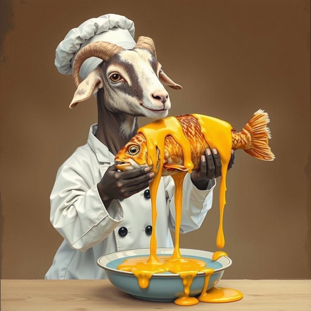 Chef Ram Prepares Fish Fillet, Photorealistic Style