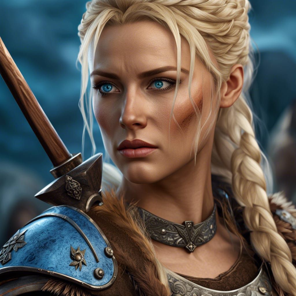 Viking-Inspired Medieval Female Warrior in 16K