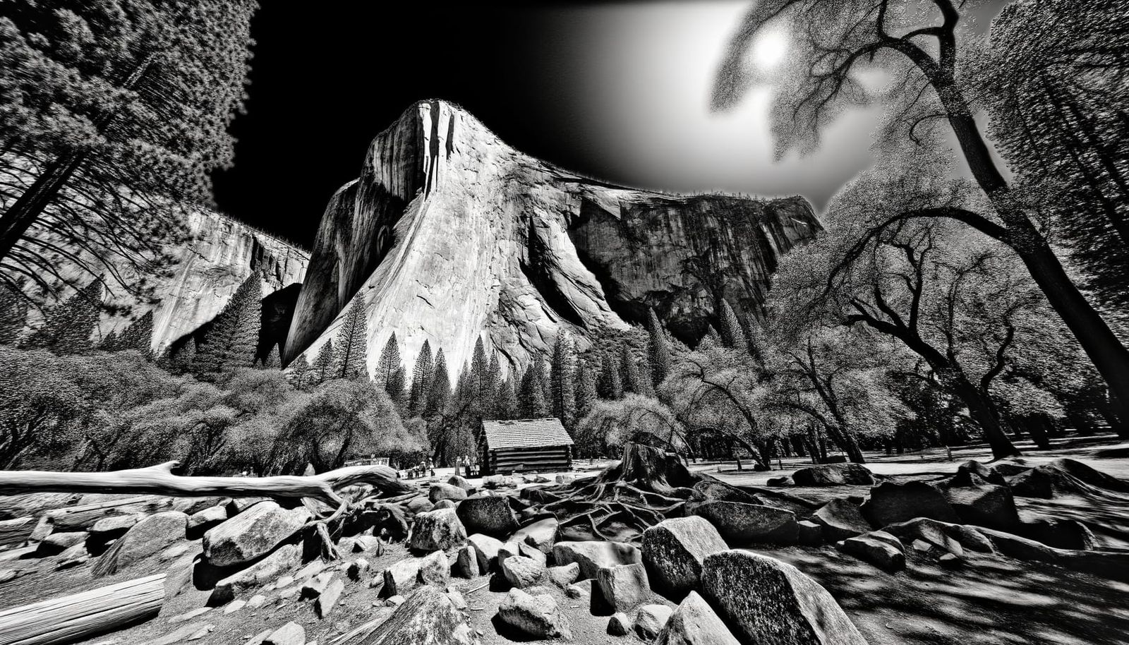 Yosemite National Park Landscape in Moody Ansel Adams Style