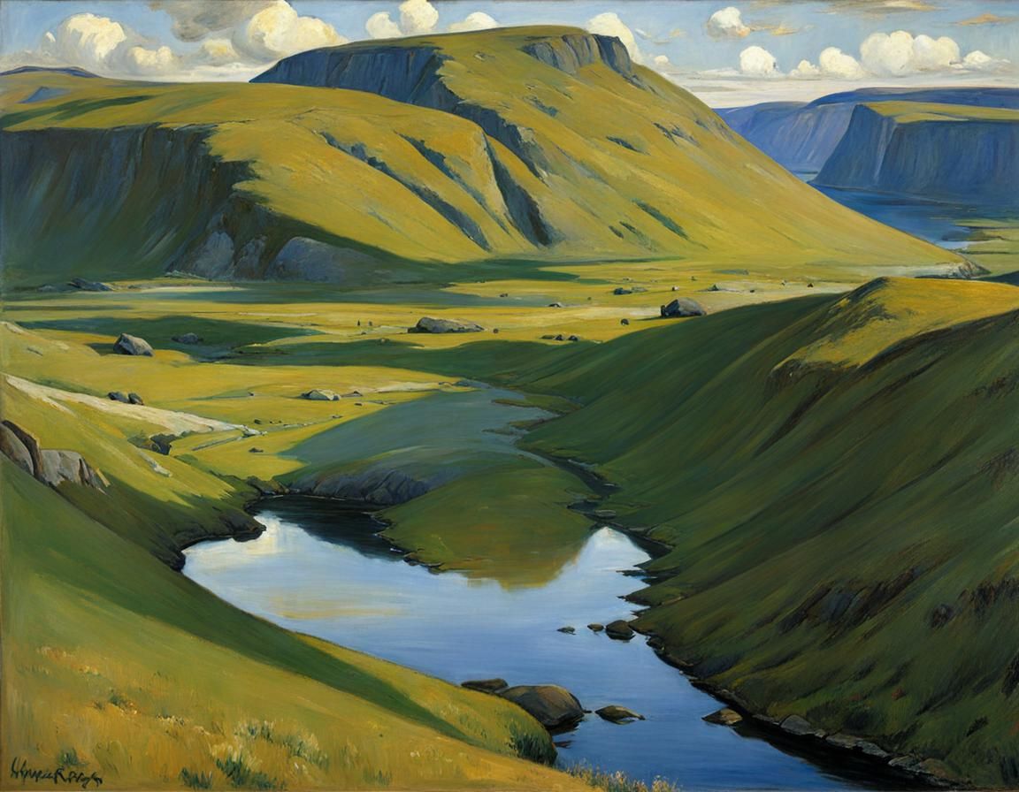 Jurassic Landscape in Krohg Style