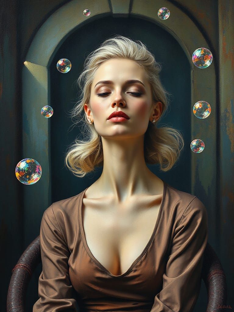 Stately Woman in Whimsical Gothic Splendor