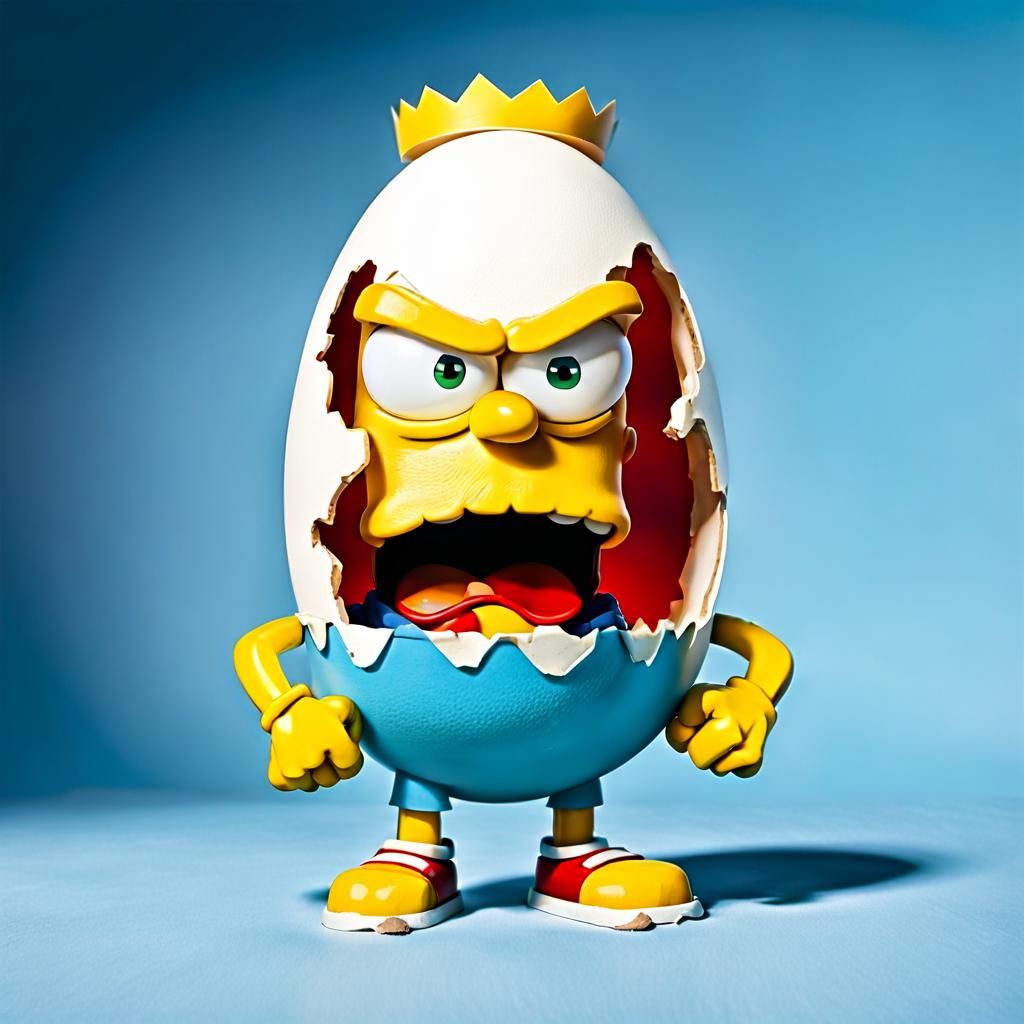 Bart Simpson Shaped Angry Egg Character