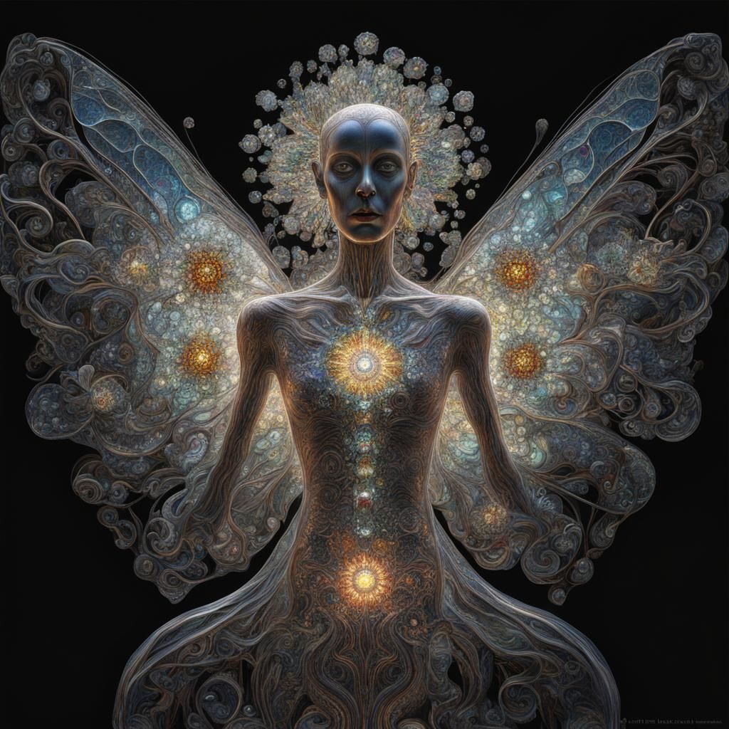 Steampunk Flower in Psychedelic Sacral Futurism