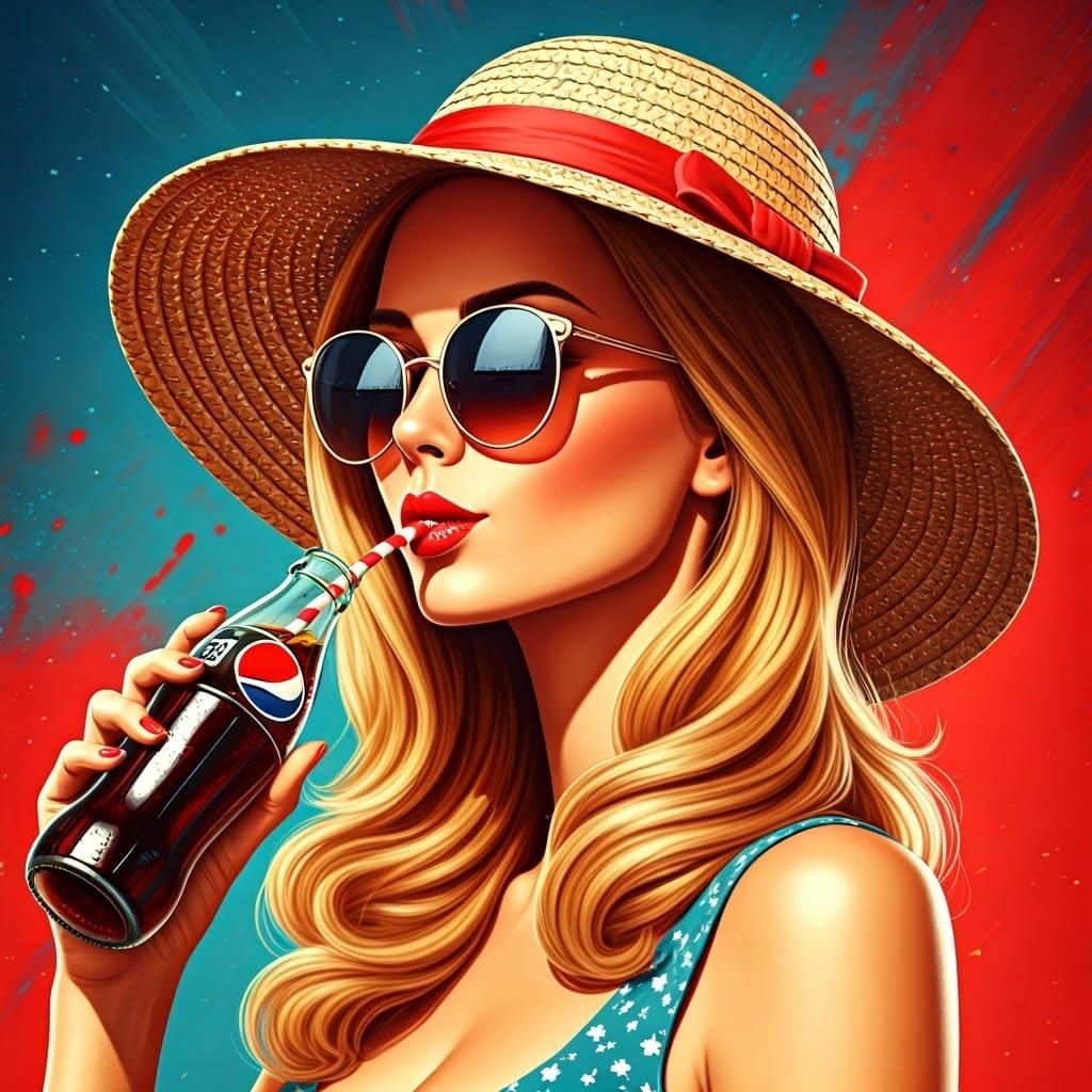 Retro-Inspired Portrait of a Young Woman in Summer Attire