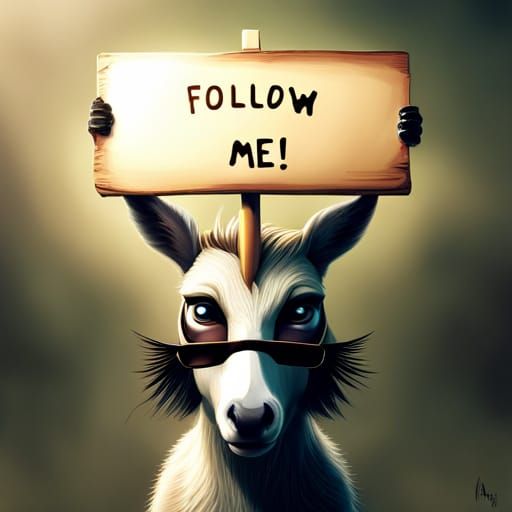 Adorable Unicorn Asks You To Follow In Fantasy Art