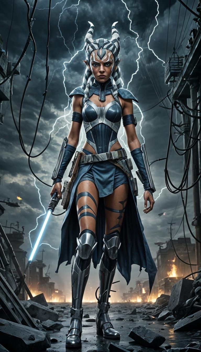 Monster Ahsoka as Frankenstein in Horror Style