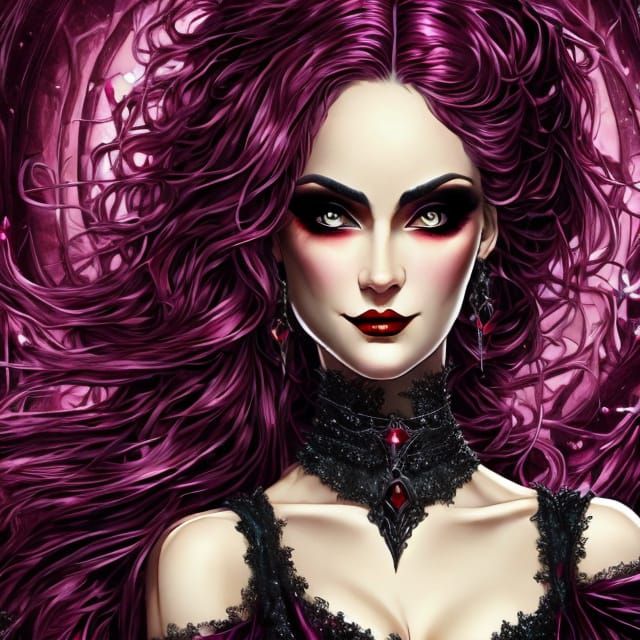 Enchanting Vampiress in Gothipunk Style