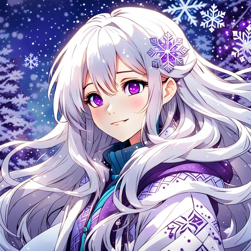 Anime Girl in Peaceful Winter Wonderland