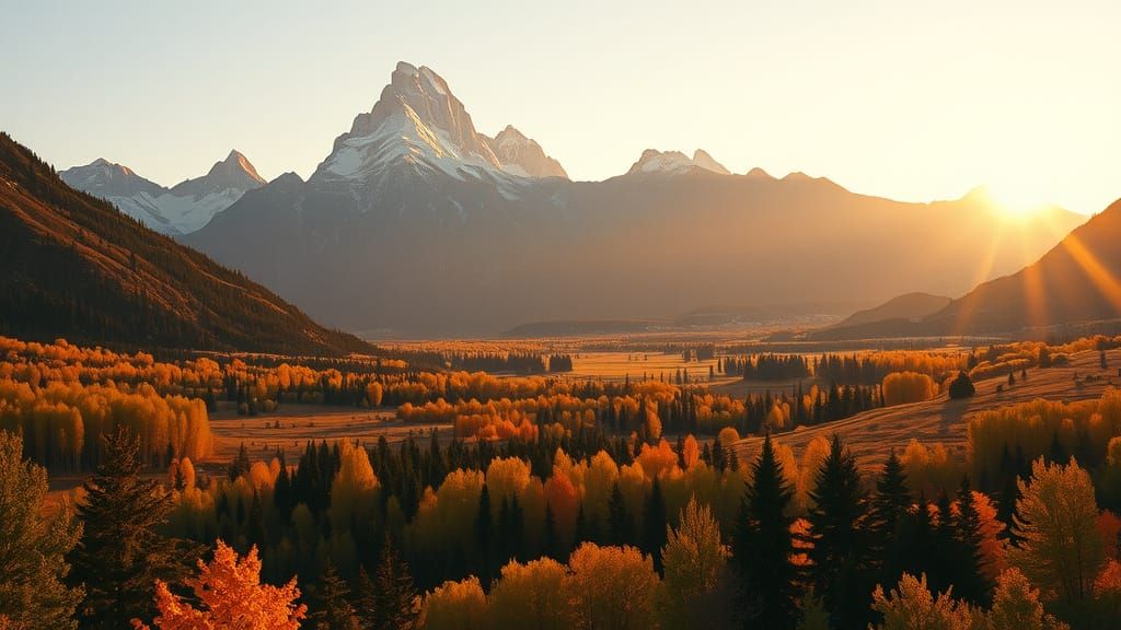 Grand Teton Mountains in Summer, Cinematic Film Still