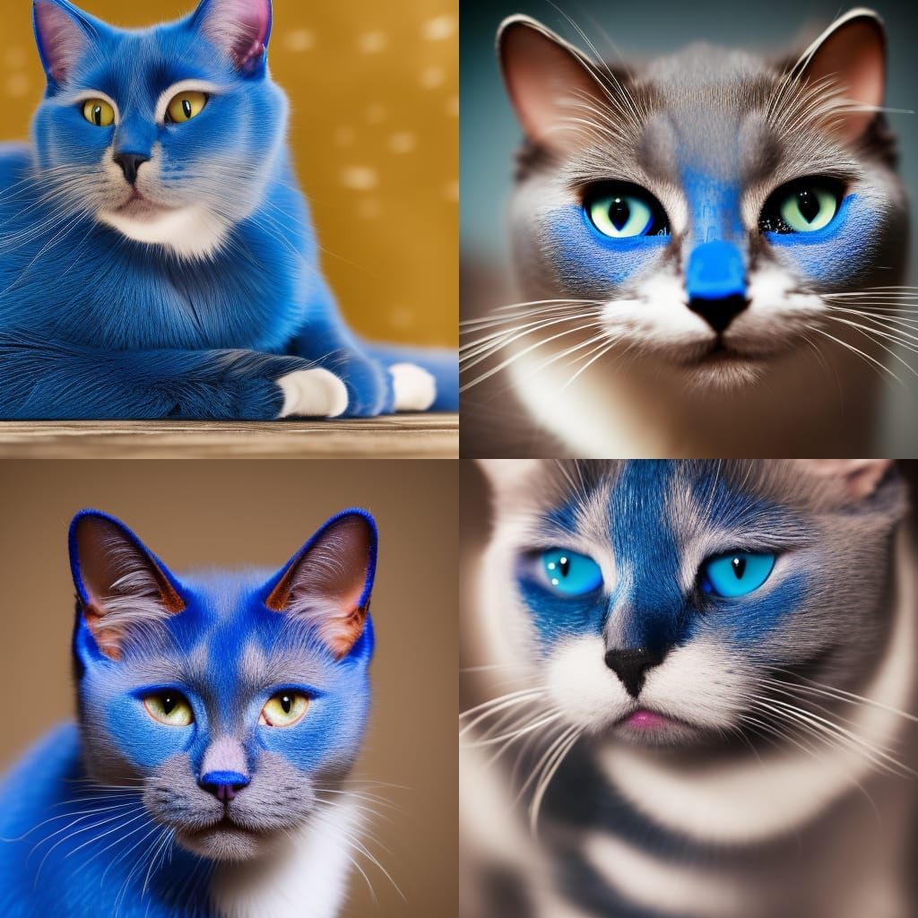 Jeweled Royal Blue Cat in Sharp Focus