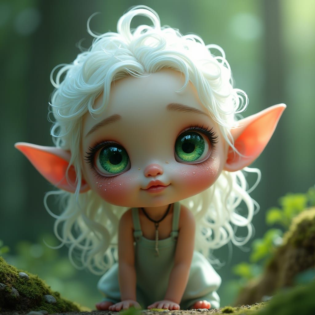 Enchanting Munchkin with Green Eyes in 4K Scene