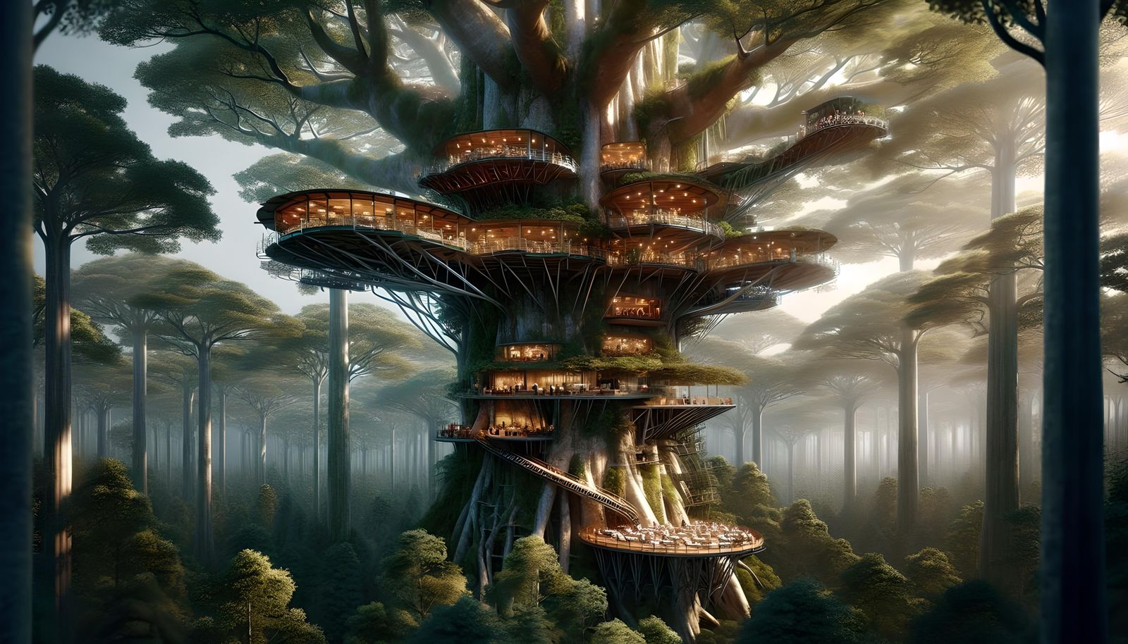 Canopy Restaurant Atop Giant Trees