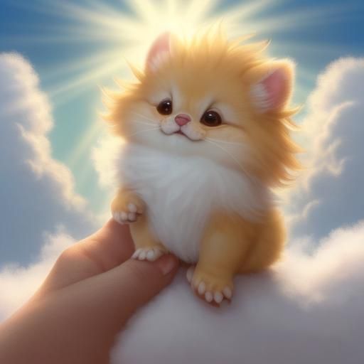 Cute Fluffy Creature in Divine Sunshine