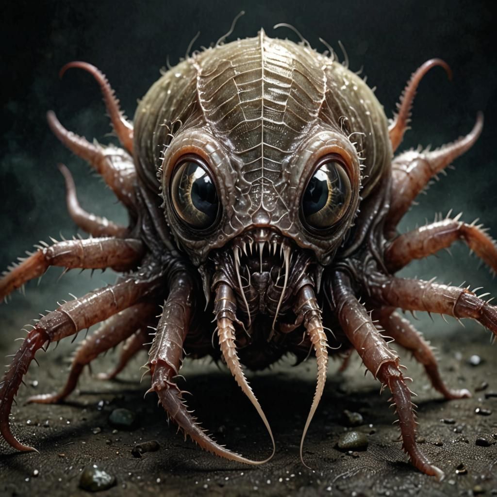 The roach, Is alien-zombie-squid-venom-spider-mutant infected_scratches creepy_horror_face, furrowed brows and menacing ...