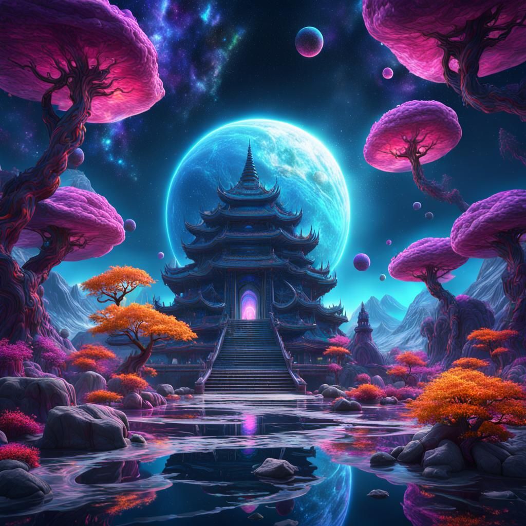 Psychedelic Zen Garden at the Universe's Center