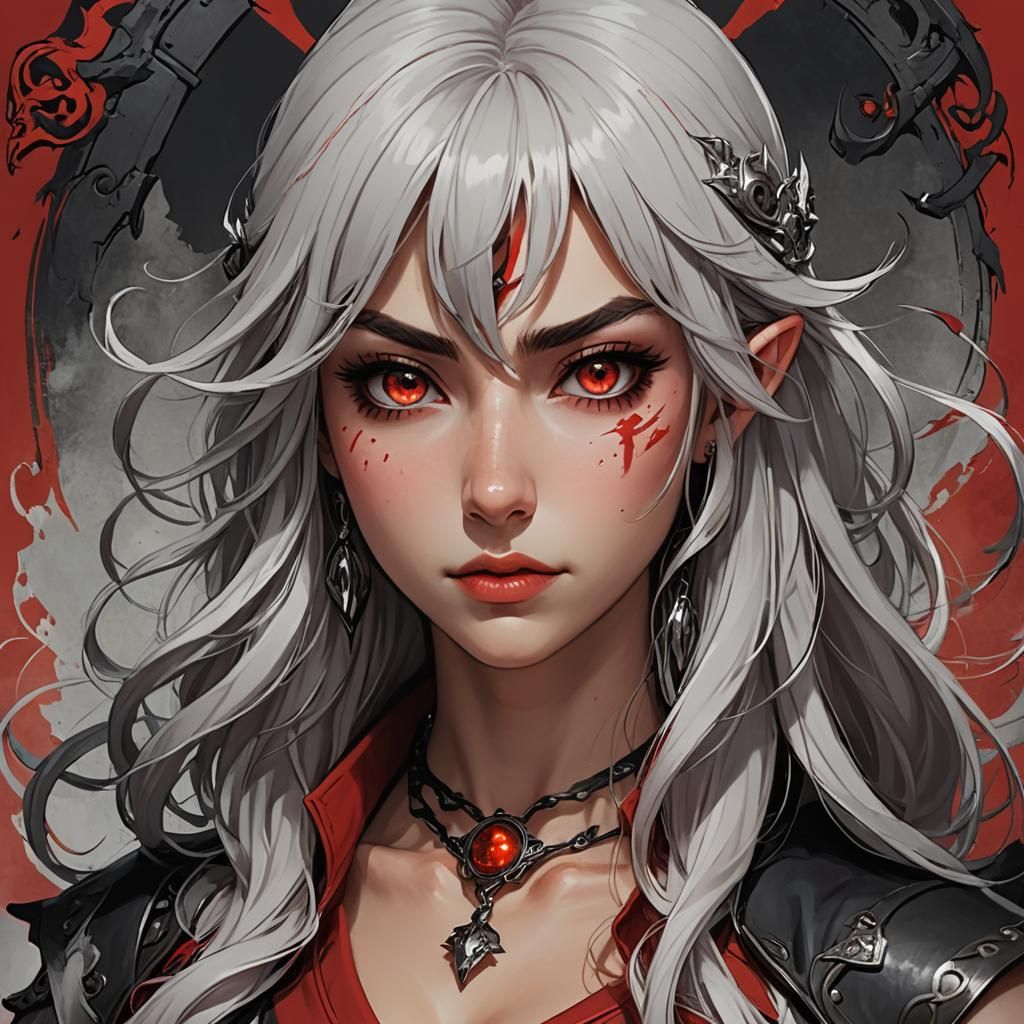 Anime Style Orc Woman Inspired by Dungeons and Dragons