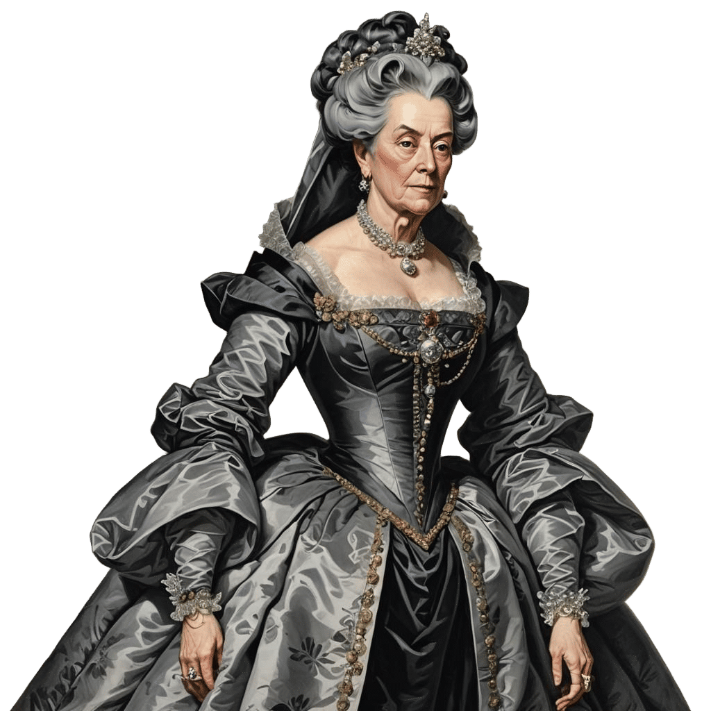 Image of Eccentric Noblewoman with Extravagant Dress