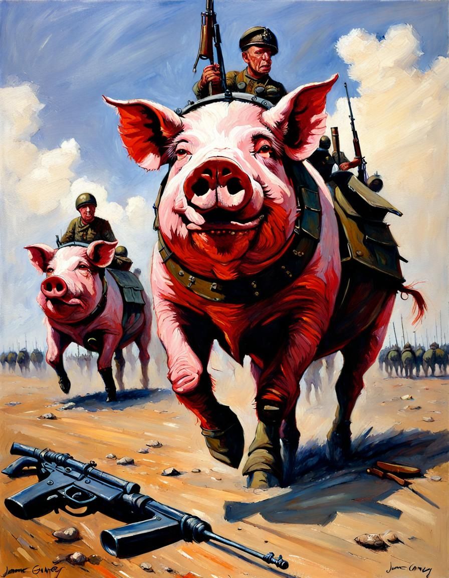 War Pigs in Oil Painting Style