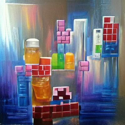 Classic Tetris Game Blocks Arrangement