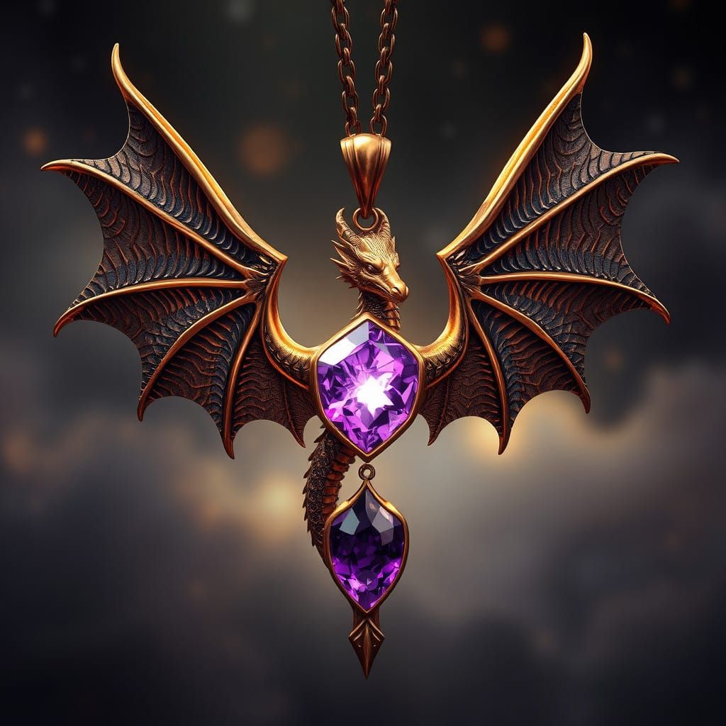 Dragon Pendant in Rich, Cosmic Colors