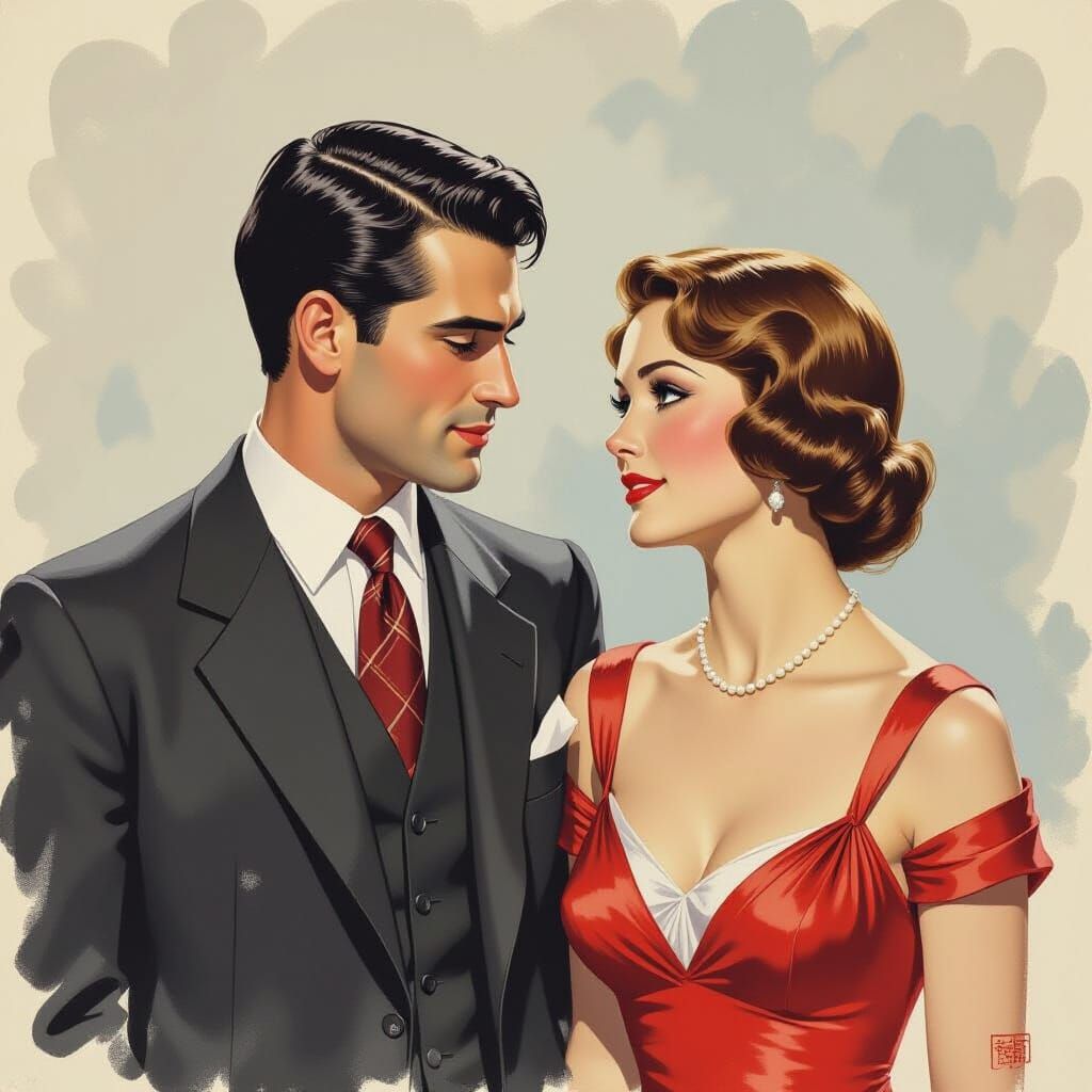 Gouache Painting: 1925 Movie Drama vs 2025