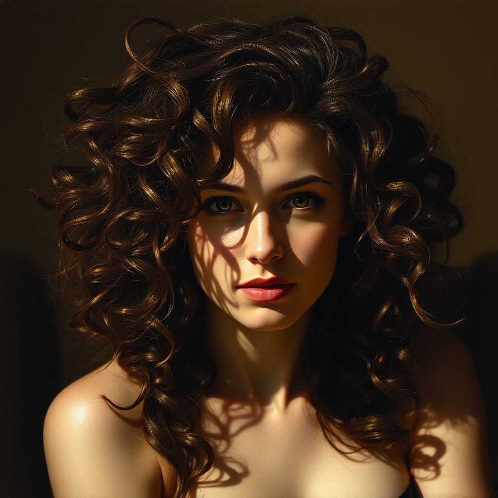Portrait with classic Rembrandt lighting