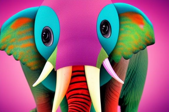 Colorful Hairless Mole with Elephant Trunk