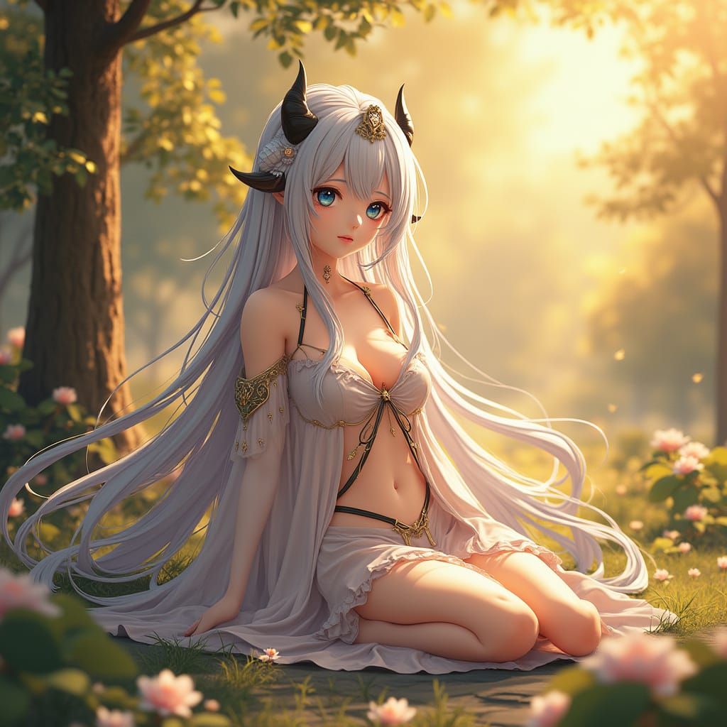 Star sitting in a garden