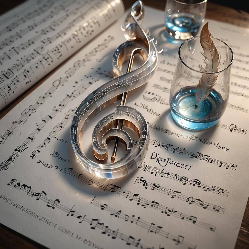 Musical Notes Hologram with Crystal Goddess