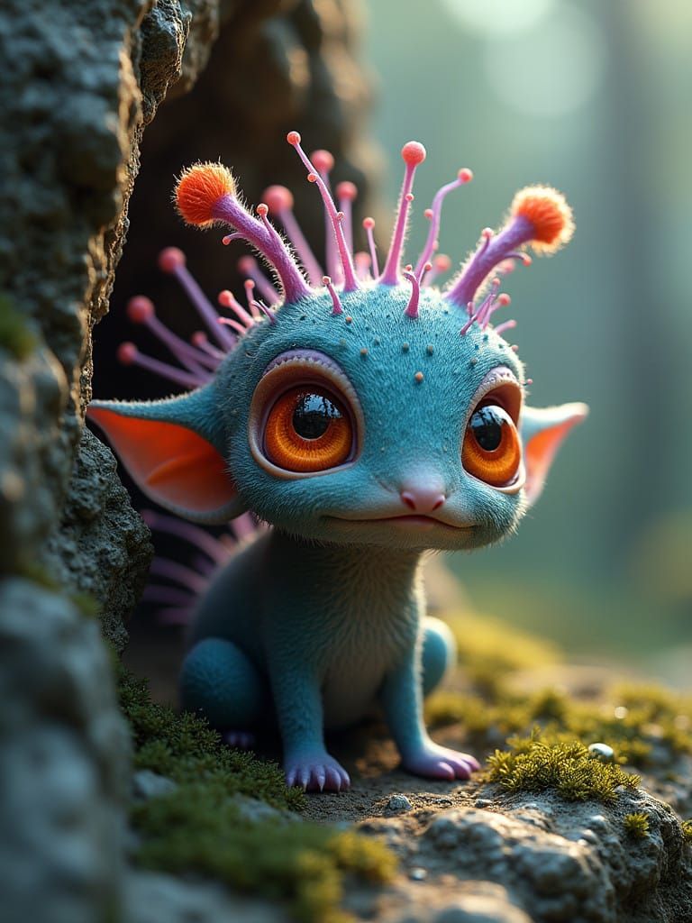 Enchanted Pebble Faerie Unfolds in Whimsical Earthy Style