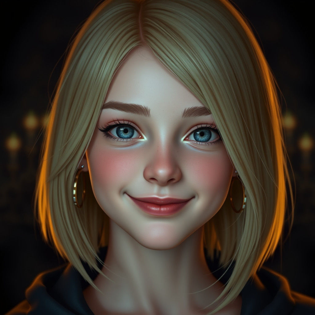 Fantasy Portrait of Young Woman in Matte Painting Style
