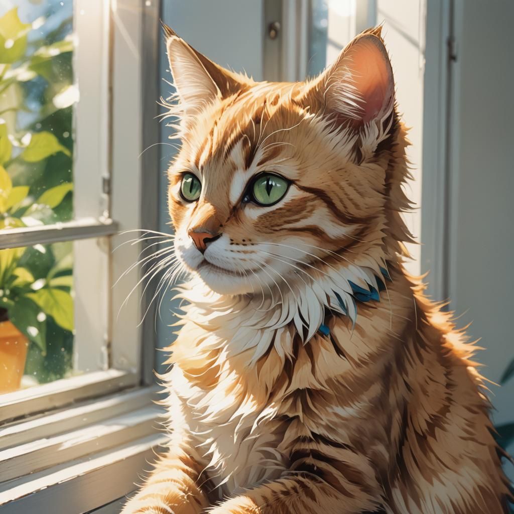 Adorable Kitten in Anime Style Manga Scan