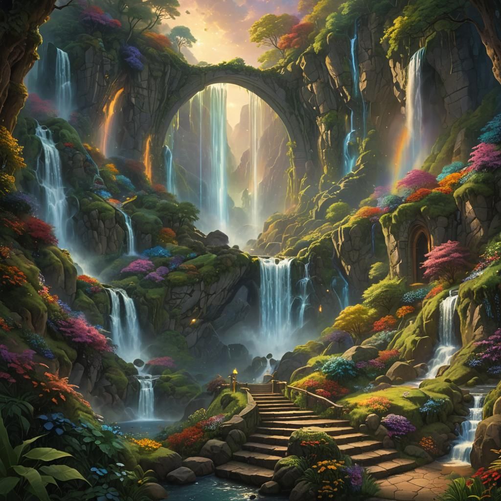 Shimmering Portal to a Fantasy Landscape