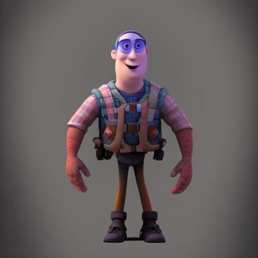 Psychopathic Character Concept Art in 3D Style