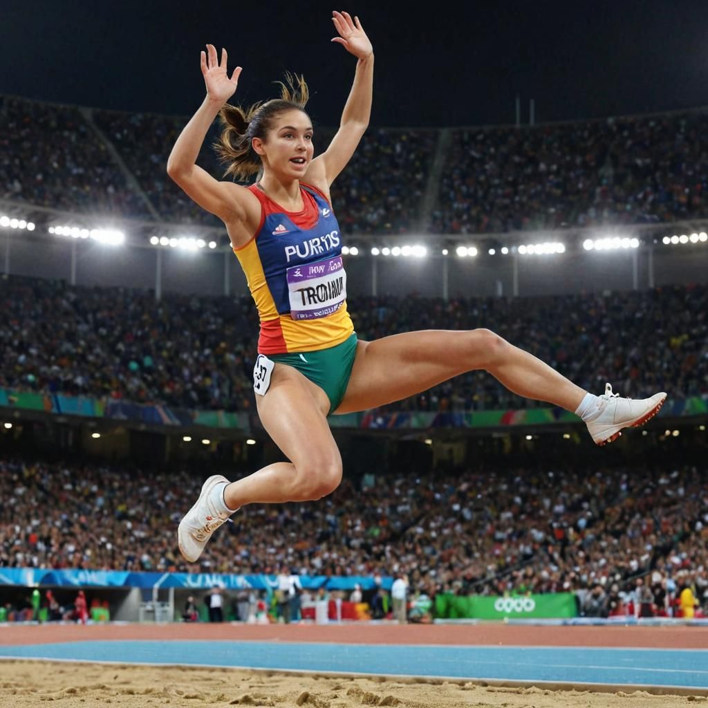 Romanian Athlete's Long Jump, Trompe-l'œil Style