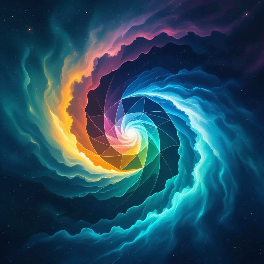 Psychedelic Cosmic Vortex of Nebulae and Dust