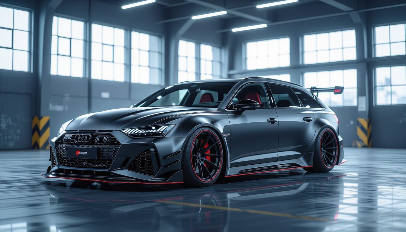 Matte Black 2025 Audi RS6 Avant Wide Body Kit